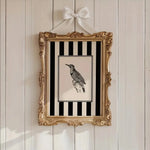 affiche abstraite oiseau plante rayures noires minimaliste classique salon décoration mur toile sans cadre