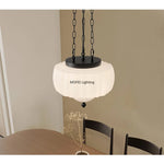 lampe suspendue moderne blanc noir texture pointillisme chaînes facile chambre salon
