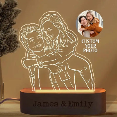 Lampe LED personnalisée avec photo portrait acrylique