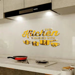 décoration murale stickers argenté doré noir vaisselle LOVE cuisine moderne abstraite