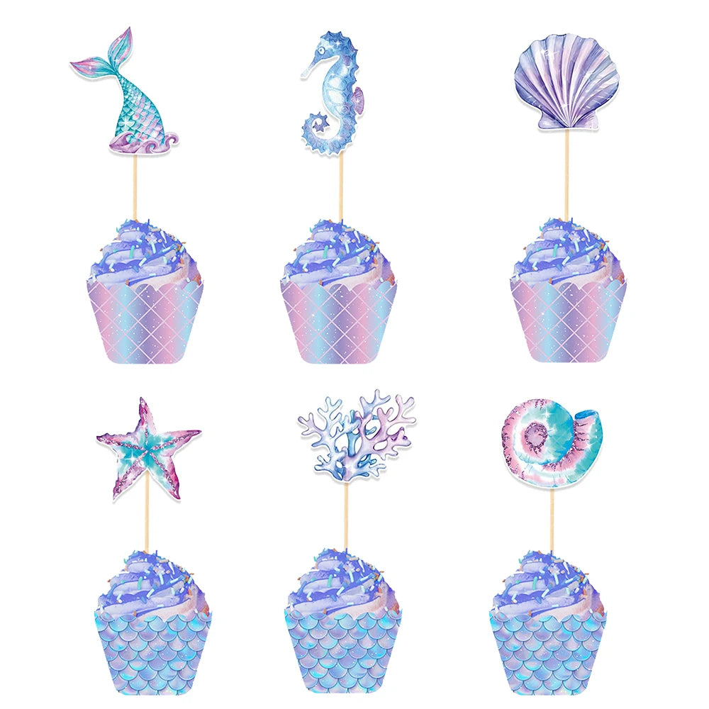 décorations fête anniversaire thème sous marin ballons sirènes guirlande happy birthday motifs poissons coquillages