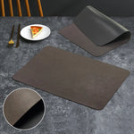 tapis table moderne simili cuir marron bleu marine gris vert pastel