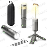 lampe poche portable rechargeable led doré gris perforée boutons noirs moderne compact trépied magnétique