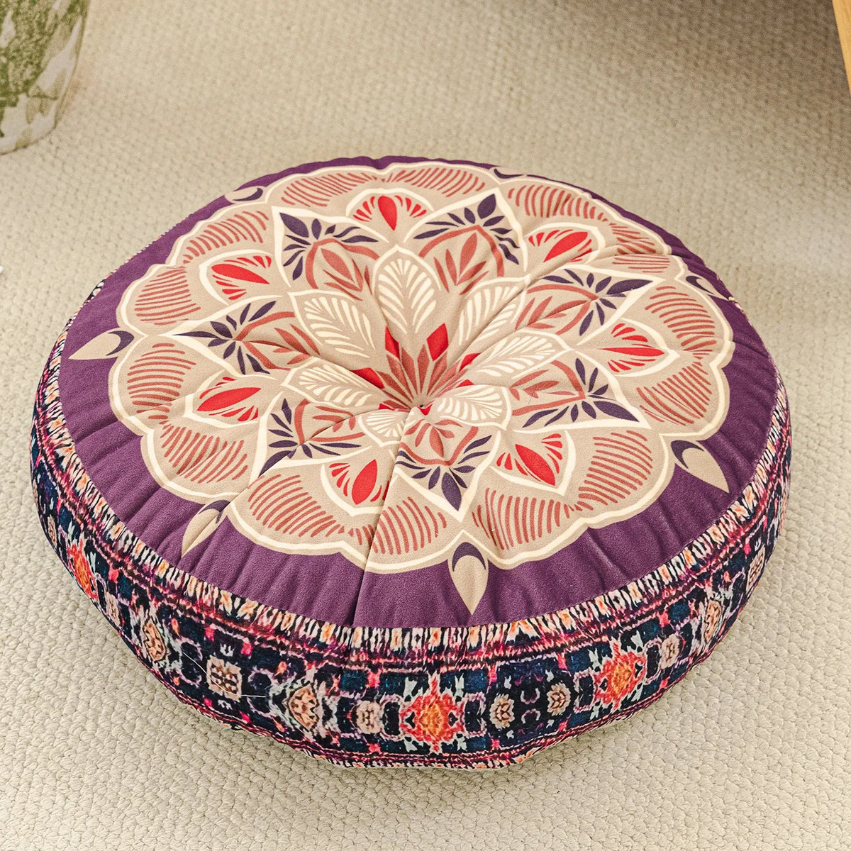 coussin canapé rond antidérapant polyester fleurs motifs géométriques ethnique simple