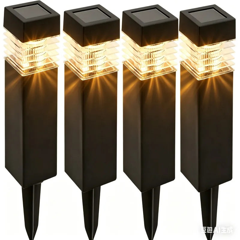 lampes solaires extérieures led modernes noires ip65 allée jardin étanches 249lm 2000lm