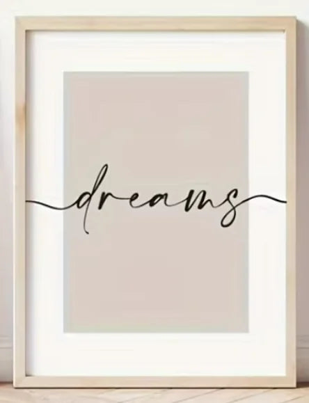 cadre art mural lettres coeur sweet dreams moderne minimaliste beige clair noir blanc