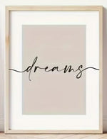 cadre art mural lettres coeur sweet dreams moderne minimaliste beige clair noir blanc