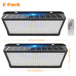 lampe solaire led murale noire ip65 258 leds modes waterproof moderne