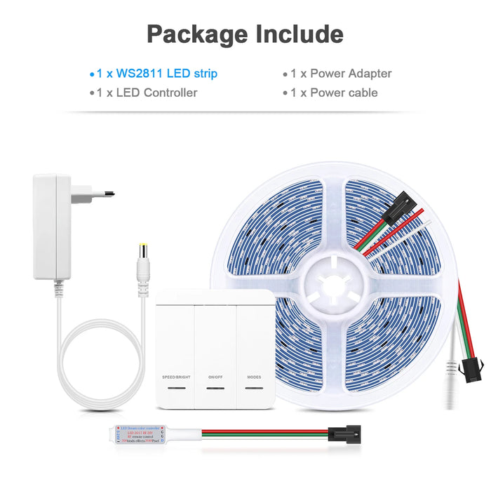 ruban led blanc adhésif moderne 24v 10m 50000h interrupteur mural controle led