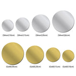 miroirs ronds argent or adhésifs modernes 10cm 15cm 20cm 30cm opaques matètres