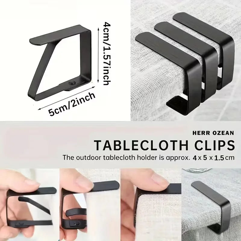 clips nappe adhésifs acier inoxydable moderne noir pièces fixations table événement