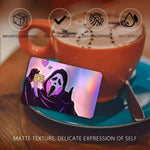 autocollants cartes bancaires effet laser pop art masques effrayants multicolores réutilisables