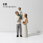 figurines familiales moderne résine blanche gris marron épurées minimaliste salon decoration