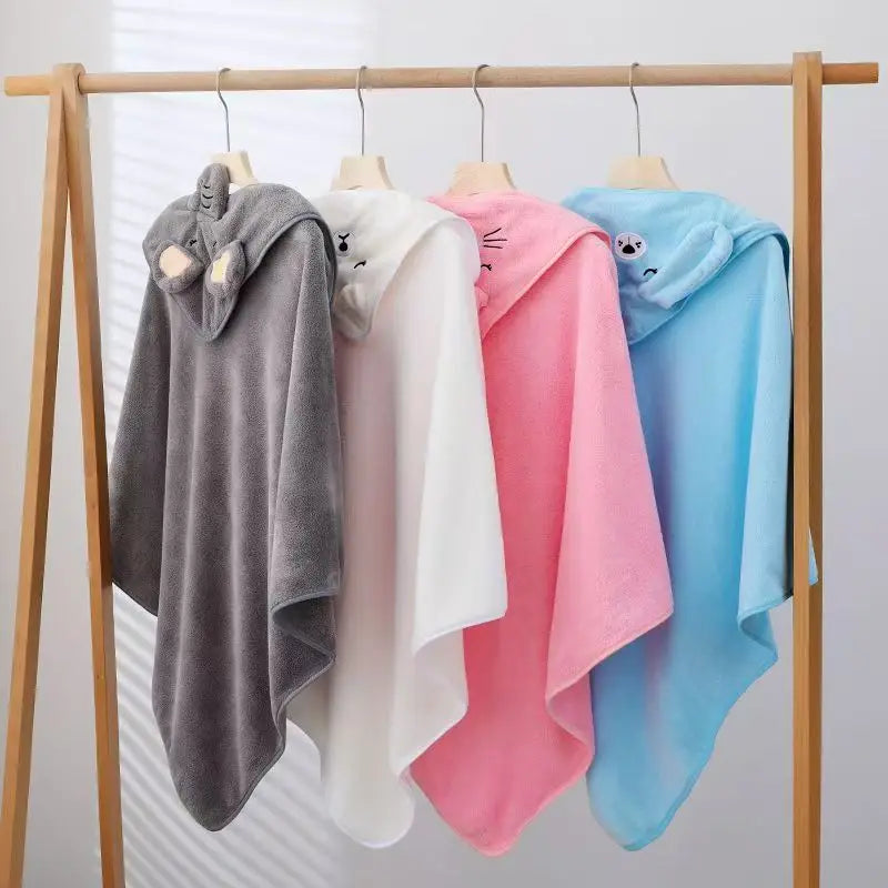 robe bain bébé animaux mignons gris blanc rose bleu douce confortable sortie plagewasher machine