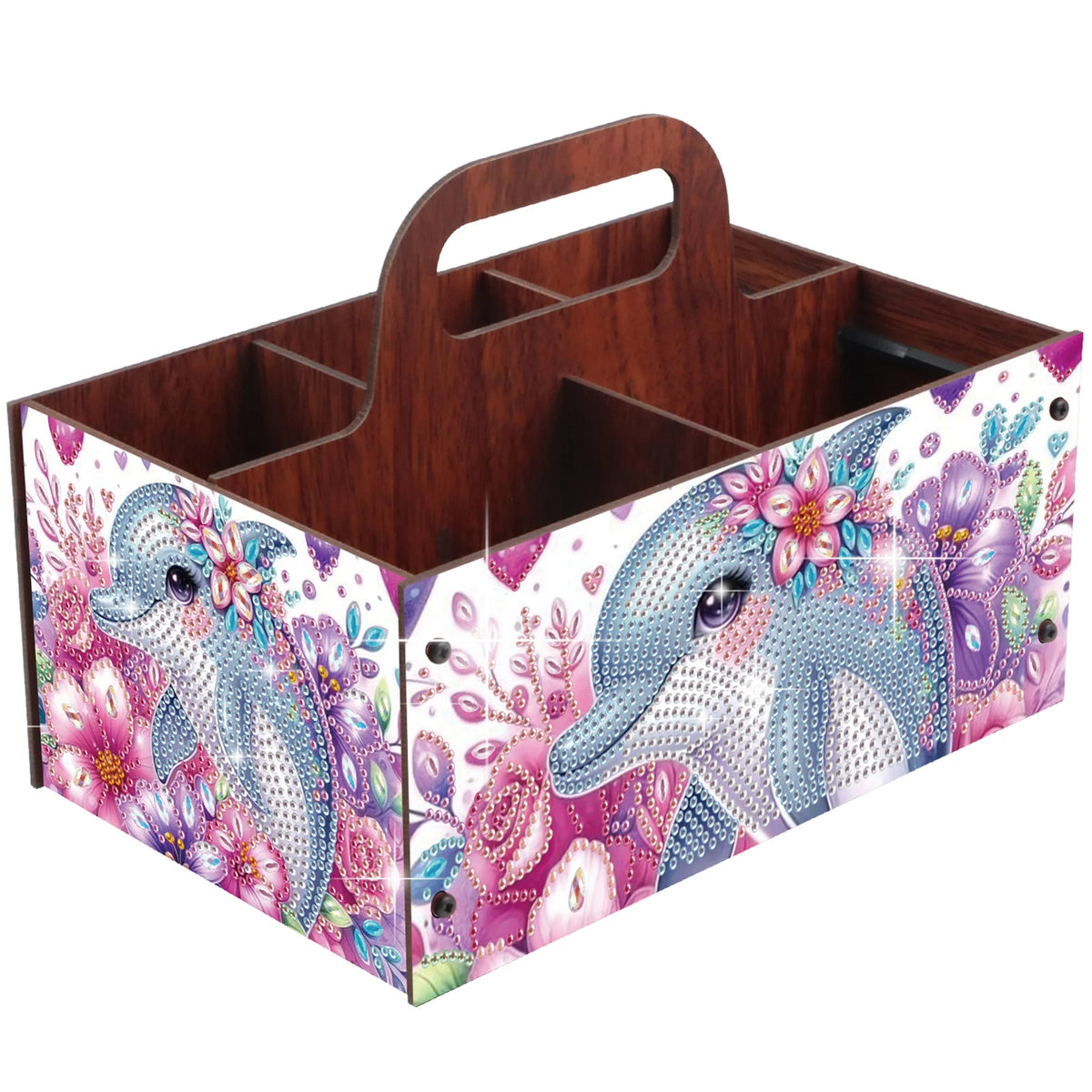boîtes rangement multicolores imprimées florales animaux oiseaux moderne poignées bois