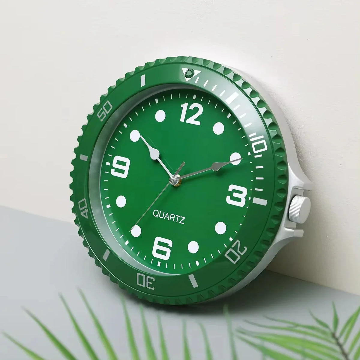 horloge murale moderne quartz aiguille vert noir bleu salon chambre
