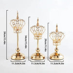 décoration maison bougeoirs couronne or cristaux métal transparent royal glamour
