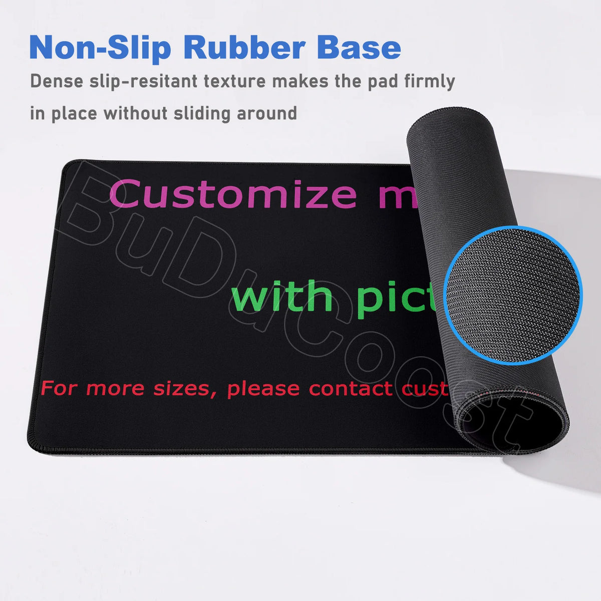 tapis souris personnalisable noir lettres colorées moderne grande taille gaming