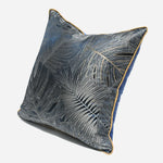 feuilles tropicales bleu marine coussin adhésif moderne decoration maison 50x50cm 45x45cm 40x60cm 30x50cm