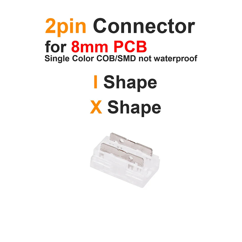 connecteur led transparent moderne clips ruban lumineux 5v 12v 24v 8mm 10mm pcb cob