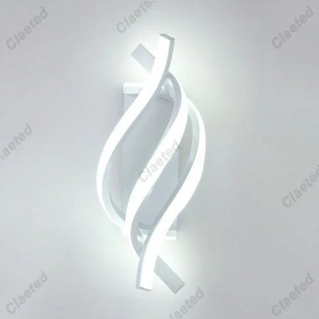 spirale incurvée applique murale moderne led blanc noir chambre coucher éclairage quotidien fixée mur