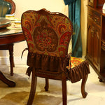 coussin chaise vintage imprimé floral paisley marron rouge bleu beige fixations mariage