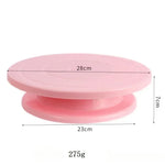 tourne gâteau moderne plateau plastique rose bleu violet blanc pâte décoration cake stand rotating