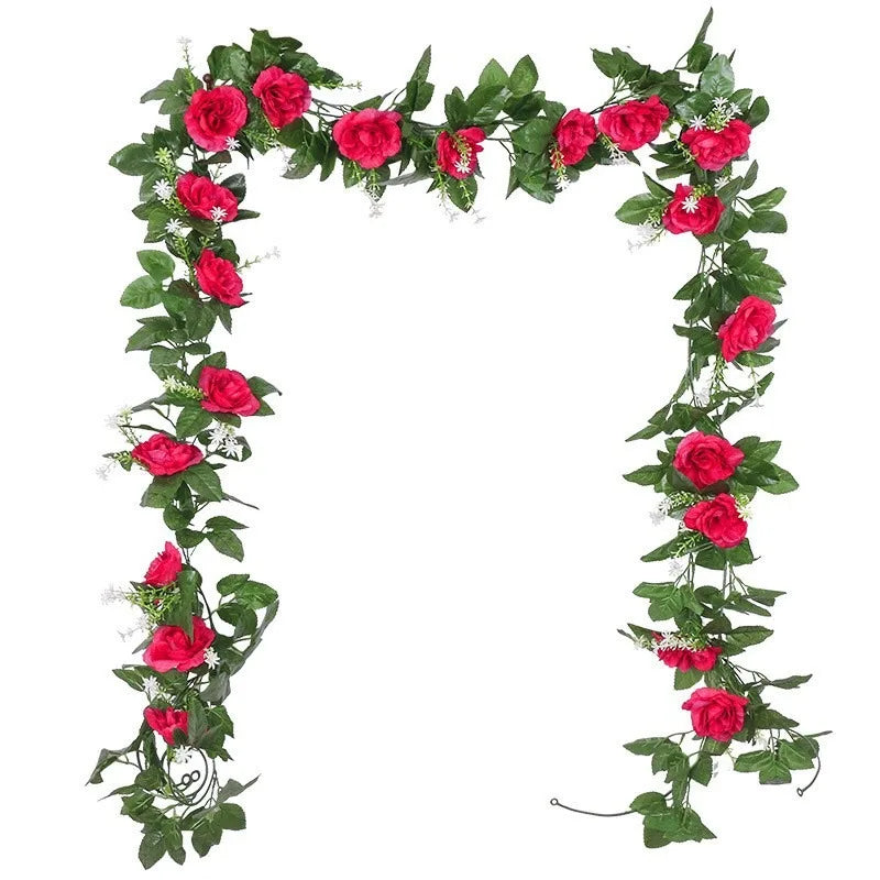 guirlande florale artificielle rose blanc mariage anniversaire baby shower décoration romantiqueintérieur
