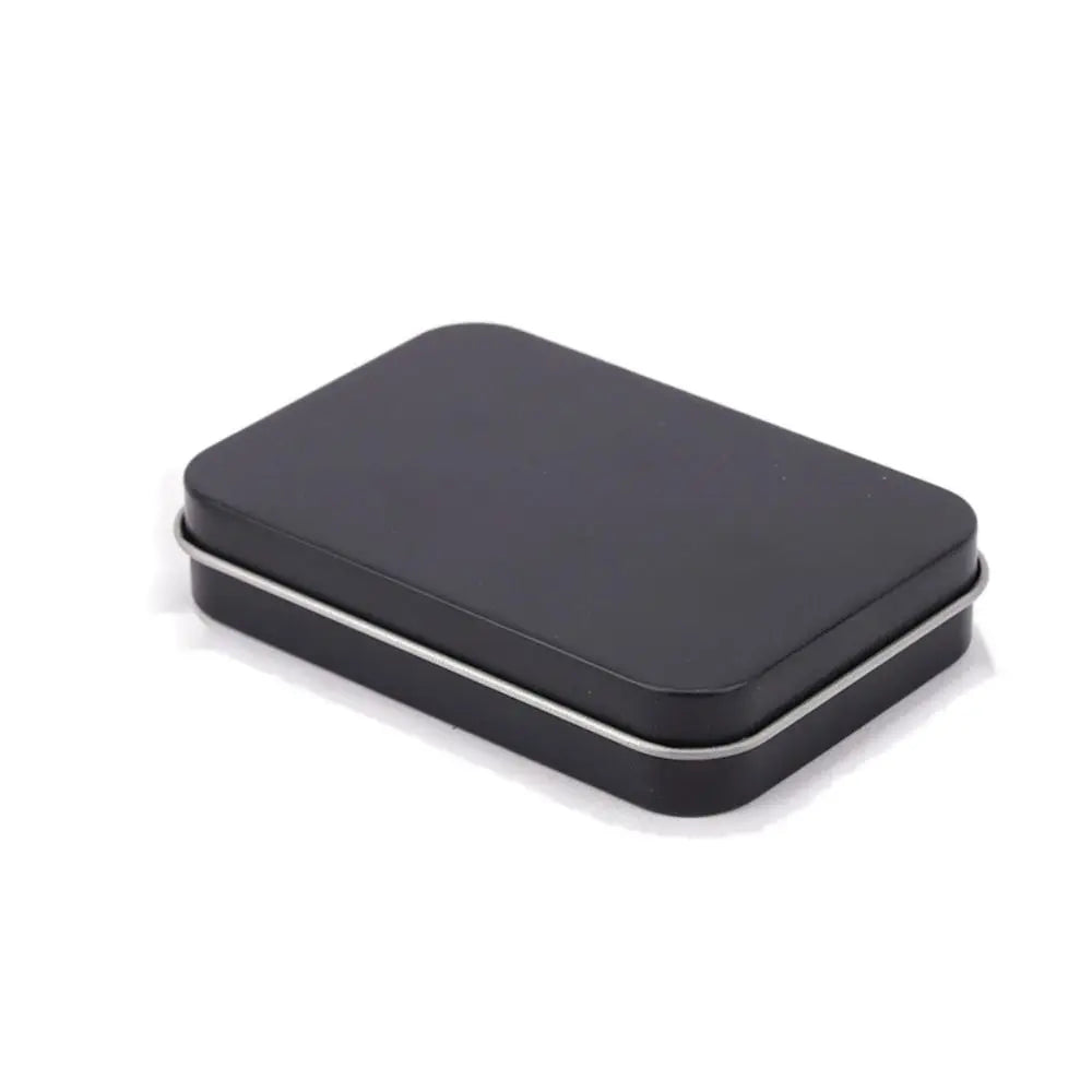 boîte métallique réutilisable noir mat classique rangement ongles artificiels respectueux environnement transparent fil écouteur