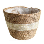panier tissé motif géométrique rustique intérieur extérieur plantation plante décoration naturelle