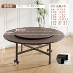 table manger ronde pliante bois marron plateau tournant six chaises modernes