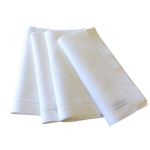 serviettes table classiques blancs lin point couture tissu rustique maison restaurant cocktail mariage