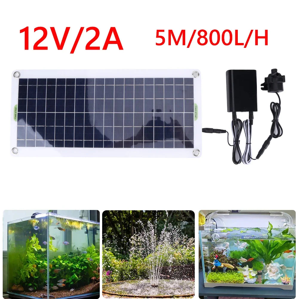 pompe eau solaire panneau noir cellules solaires kit fontaine aquariums bassinsextérieur