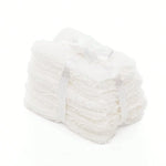 serviettes bain miniature rayées blanc bleu clair opaques ruban