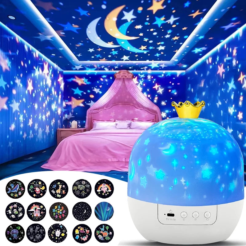 projecteur nuit led étoiles lunes poissons coraux arc ciel