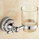 ensemble accessoires salle bain chrome mural porte serviette brosse wc porte gobelet