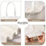 sac main toile imprimé floral blanc doux moderne poignées détachables poche ouverte sans compartiments