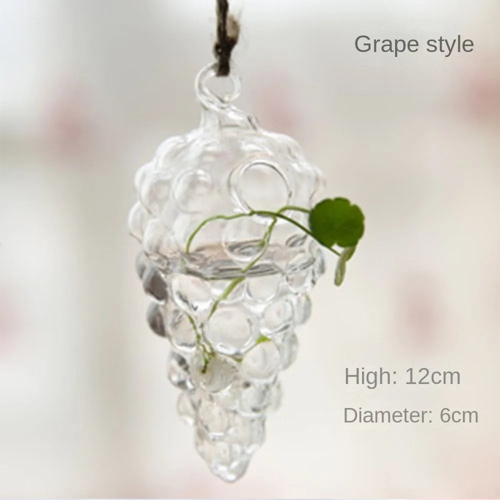 vase suspendu verre transparent moderne plante hydroponique décoration intérieure minimaliste fixations cordelette portable terrarium