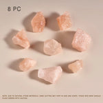 pierres quartz rose flacon parfum or argent élégant décor photo fond background prop transparent