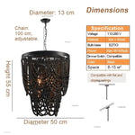 lampe suspendue bois blanc noire chaîne dorée classique vintage chambre cuisine salle manger