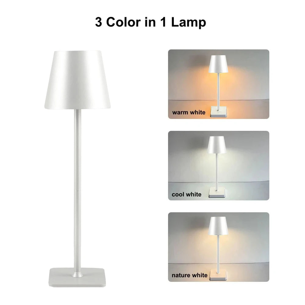 lampe table rechargeable led noir moderne base plate abatjour cable charge