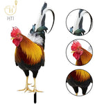 décoration jardin coq rouge orange plumes rustique extérieur résistant intempéries