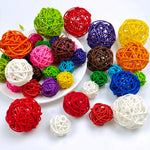 décoration artisanale boules coeurs rotin multicolores tressées anniversaire mariage festive
