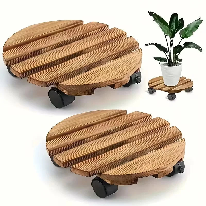 plateau mobile rustique plateau roulettes marron texture bois dimension 30cmrollable