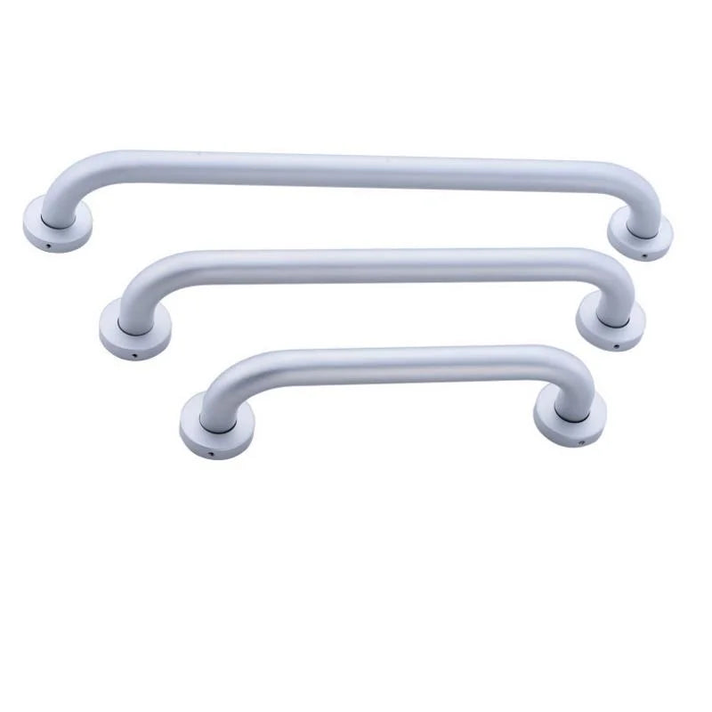 poignée salle bain aluminium noir blanc argent moderne fixations sécurités rondes lisses