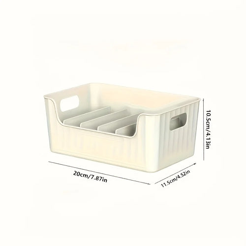boîte rangement transparente blanche moderne rayures horizontales qualité alimentaire pvc multifonctionnelle grande capacité pratique