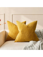 coussin decoratif moderne minimaliste 45x45cm texture striee couleur beige jaune blanc cassé
