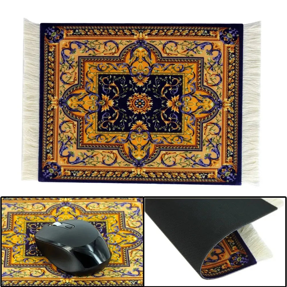 tapis souris ornements floraux rouge noir blanc adhésif artisanal multifonctionnel anti dérapant clavier mains