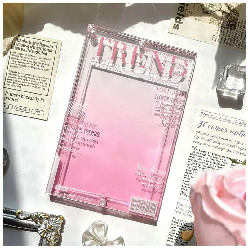 protège magazines transparent moderne clips barres mesure 7.5cm 9cm 12.5cm 6cm minimaliste