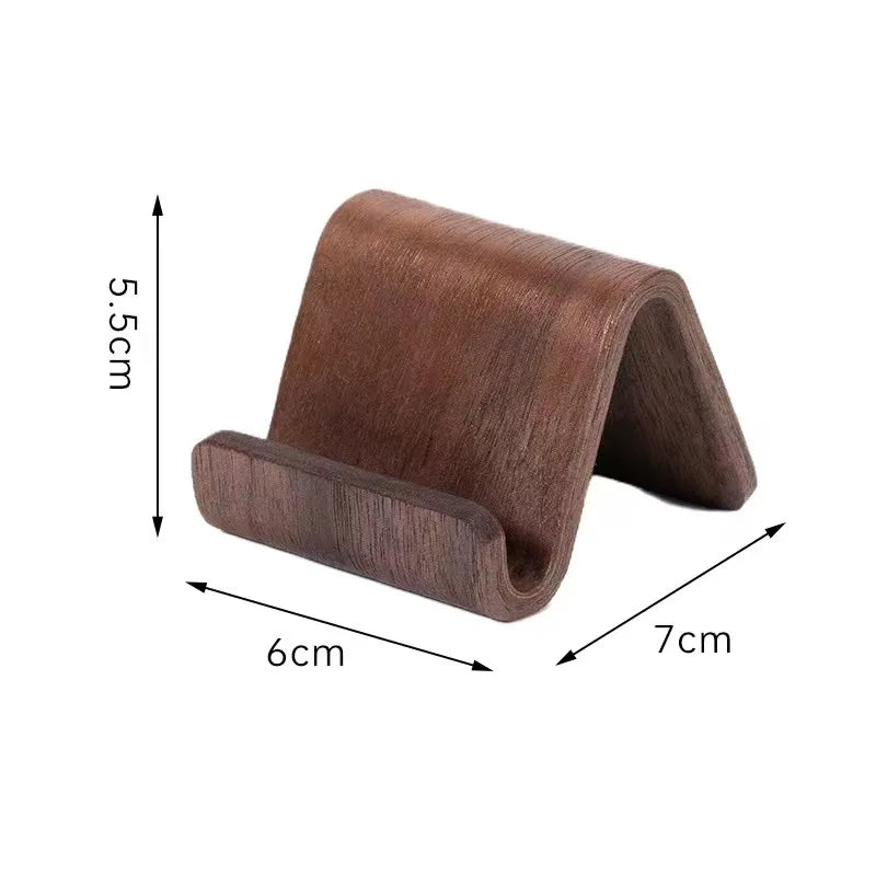 support smartphone marron foncé texture bois minimaliste adhésif deco multifonctionnel porte cartes visite étagère